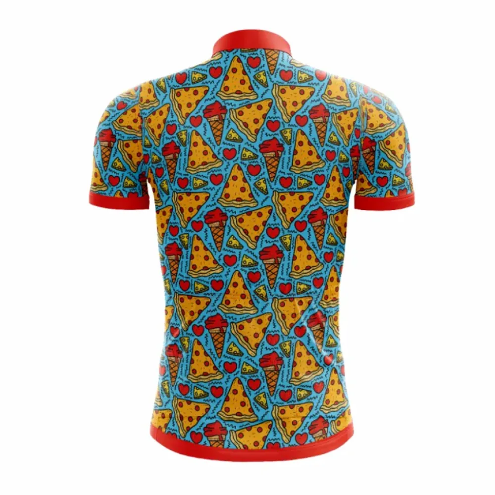 Pizza Junk Food Cycling Jersey/Blue/Red