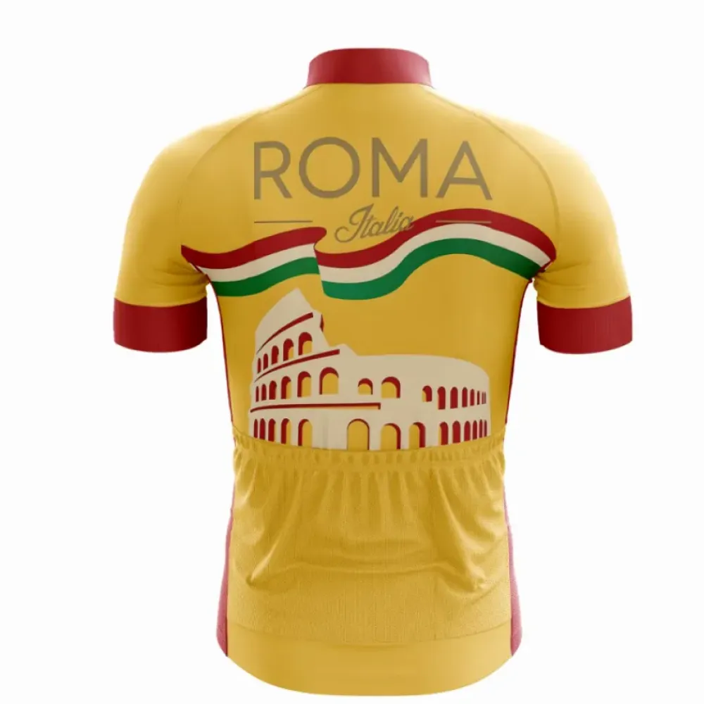 Roma Cycling Jersey - Roma/Italy/Gold/Maroon/White