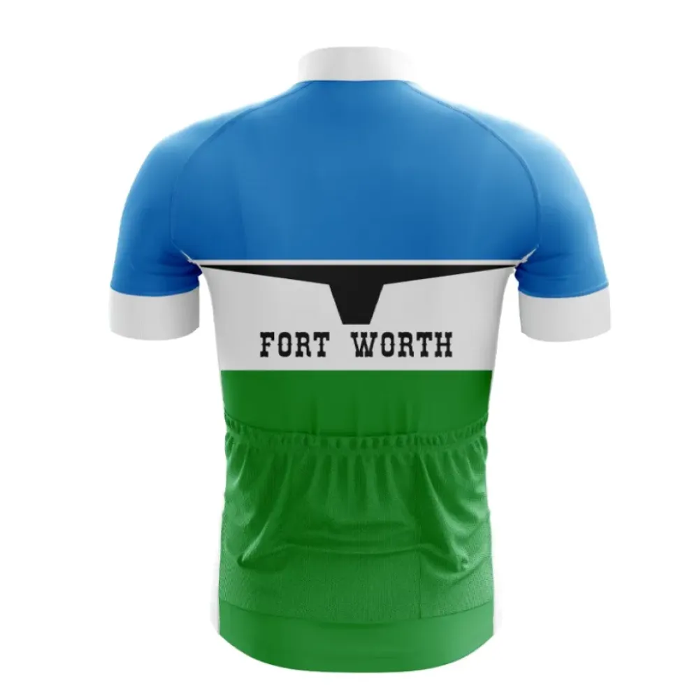 Fort Worth Cyclist Blue Green Jersey Style Zip