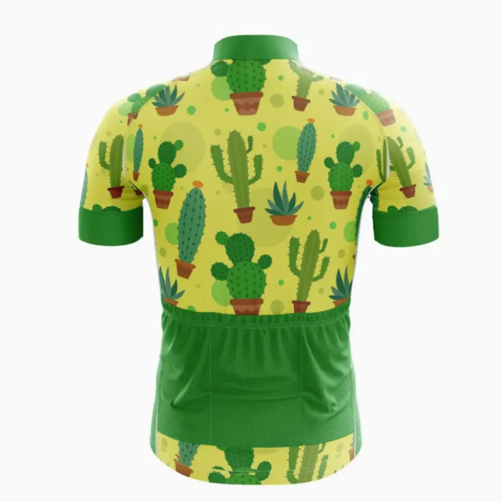 Fun Cactus Cycling Jersey - Short Sleeve/Green/Yellow