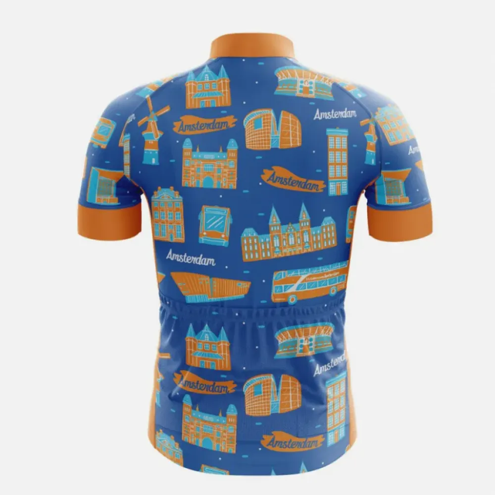 Amsterdam Cycling Jersey Blue/Orange