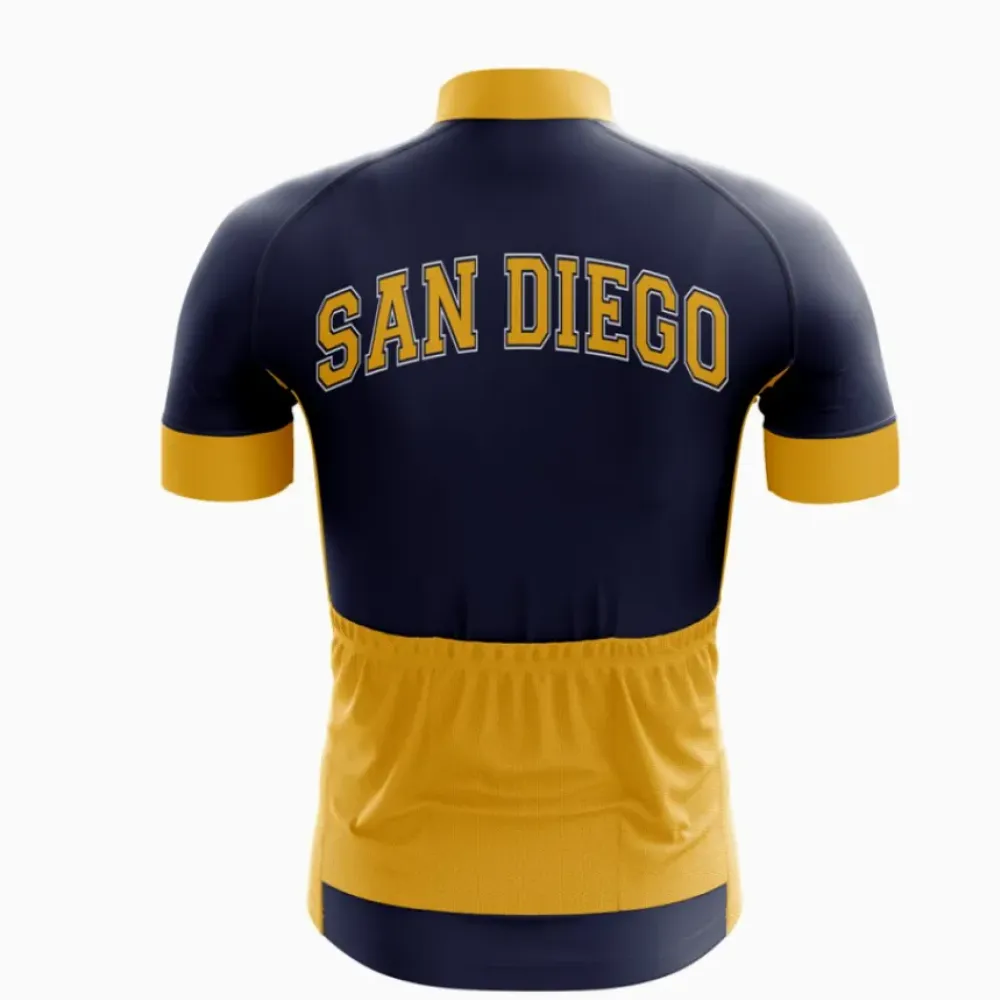 San Diego Cycling Jersey V-Neck Blue/Yellow