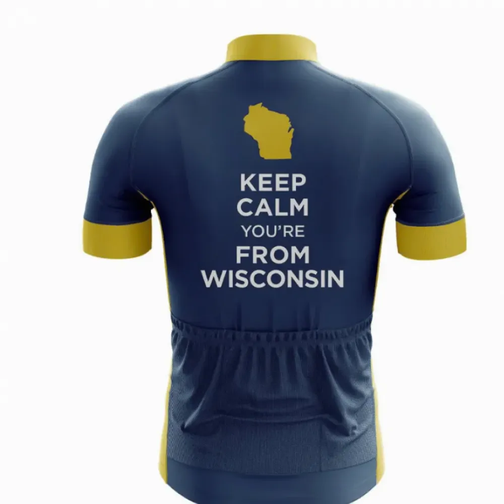 Wisconsin Cycling Jersey - Blue/Yellow
