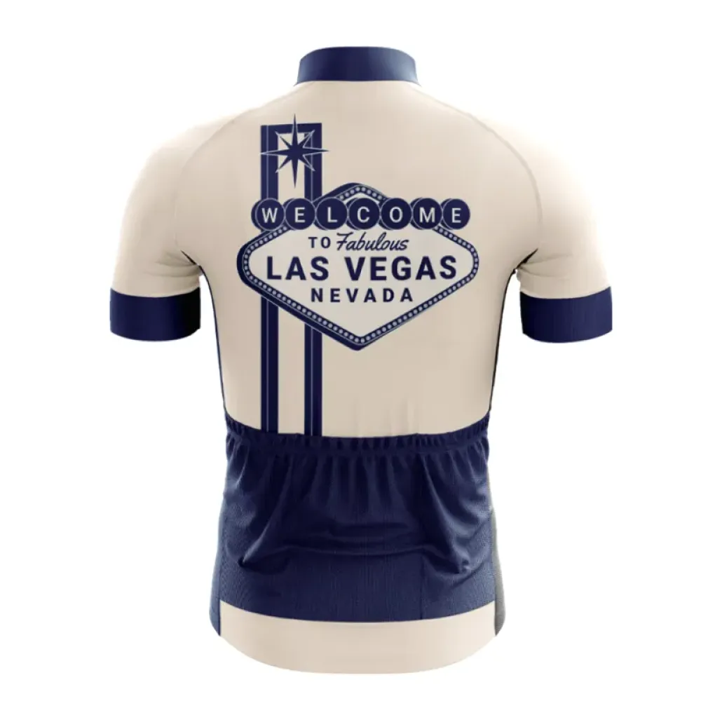 Welcome To Las Vegas Cycling Jersey / Cream/Navy/White