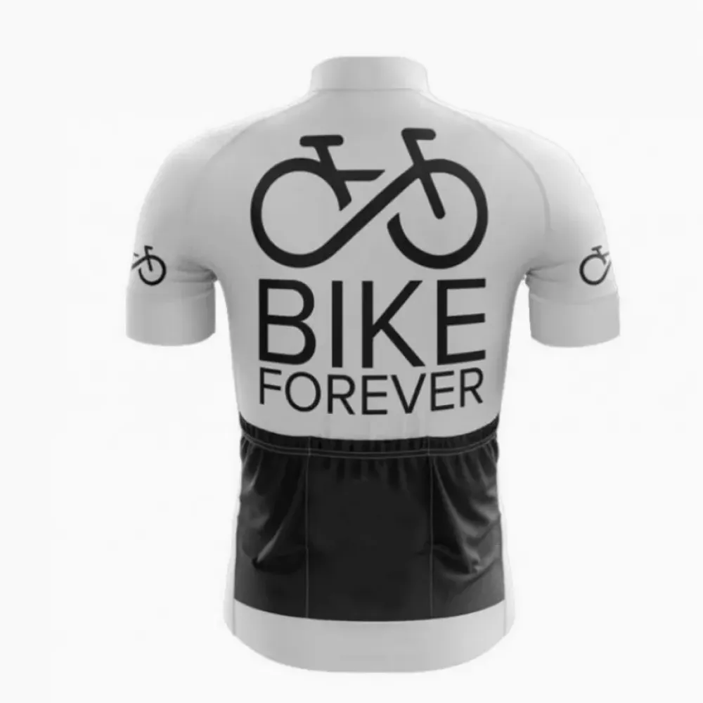 Bicycle Republic Short Sleeve Cycling Jersey for Men/White/Black