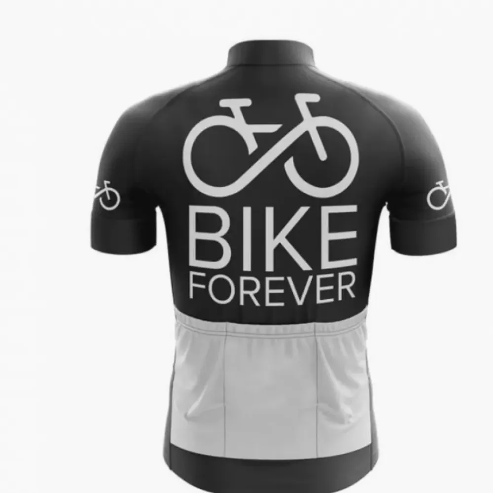 Bicycle Republic Short Sleeve Cycling Jersey for Men/White/Black