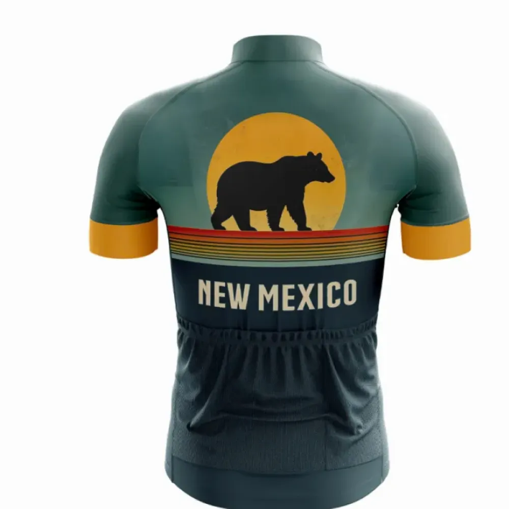 New Mexico Cycling Jersey - Earthy Tones/Forest Green/Yellow