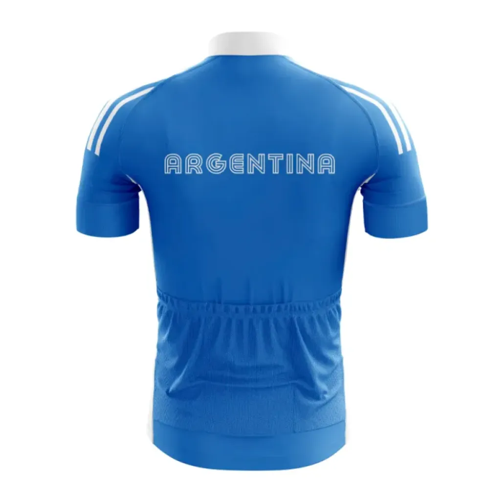 Argentina Retro Cycling Jersey Blue/White