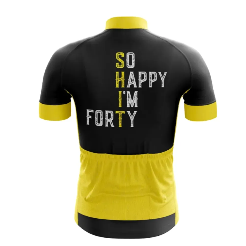 Happy Birthday Cycling Jersey Black/Yellow