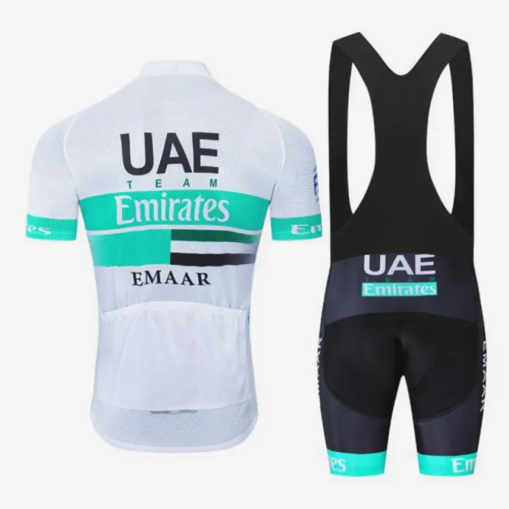 UAE Emirates Cycling Attire Set White/Green/Black