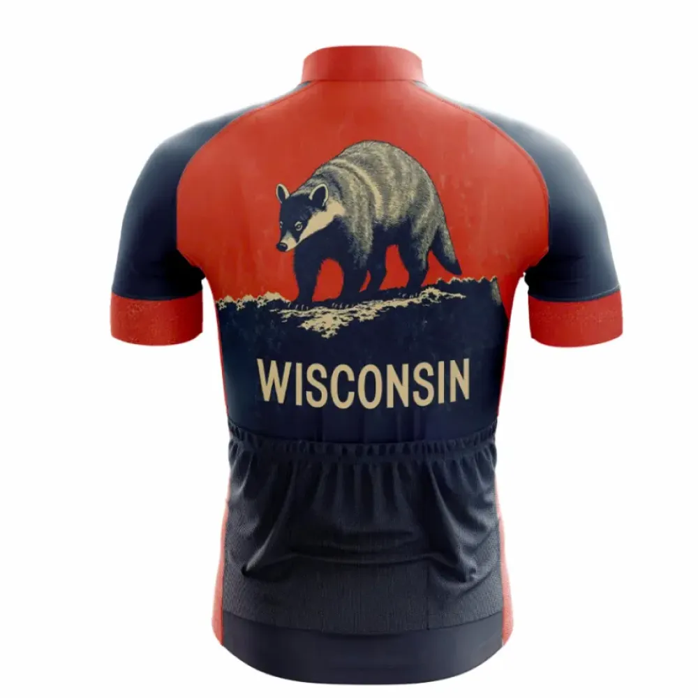 Wisconsin Badger Bold Red Cycling Jersey