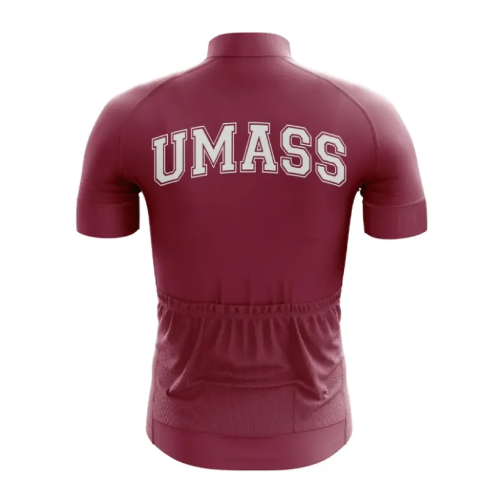 UMASS Cycling Jersey Short Sleeve Maroon/White