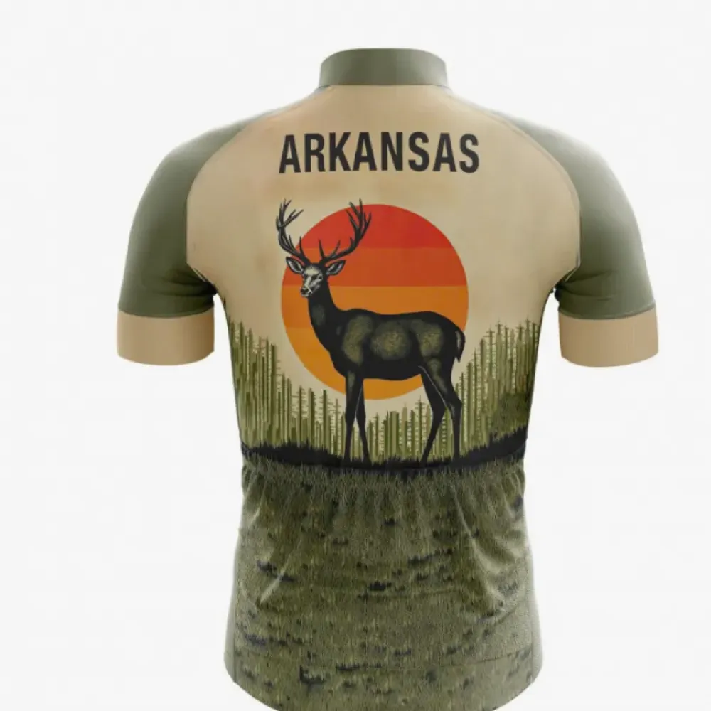 Arkansas Cycling Jersey Deer Terracotta/Olive/Green