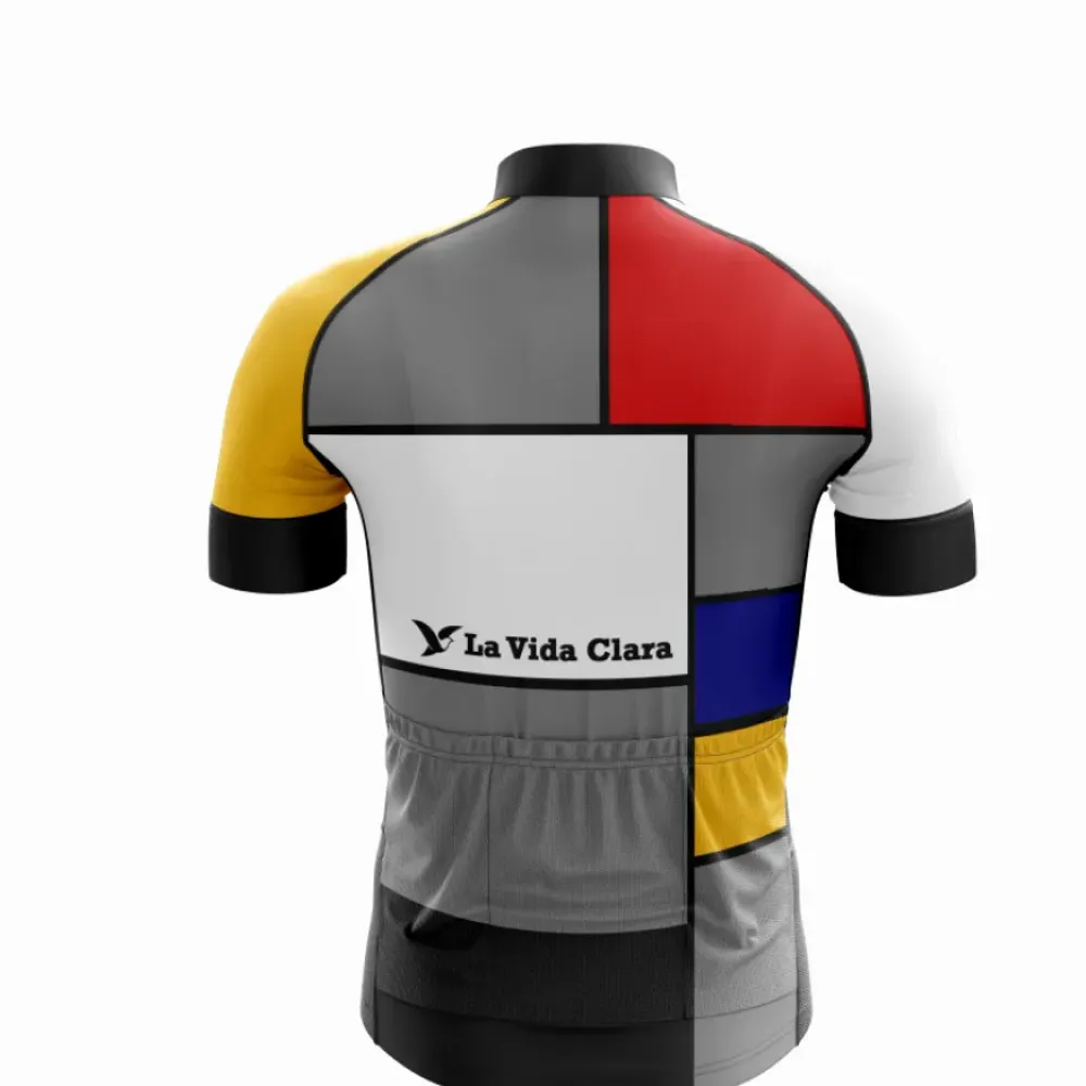 Rockstar La Vida Clara Cycling Jersey - Red/Yellow/Gray