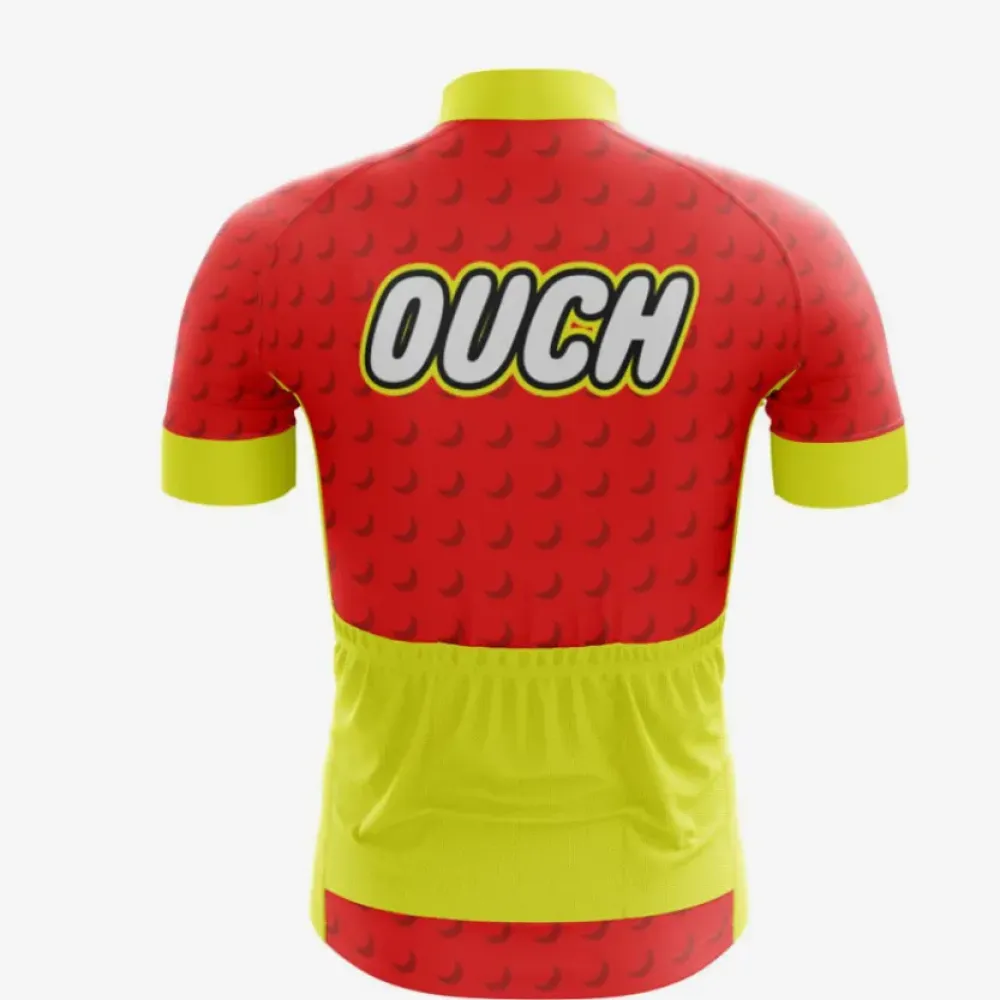 Ouch Cycling Jersey Red/Yellow/Unique Design