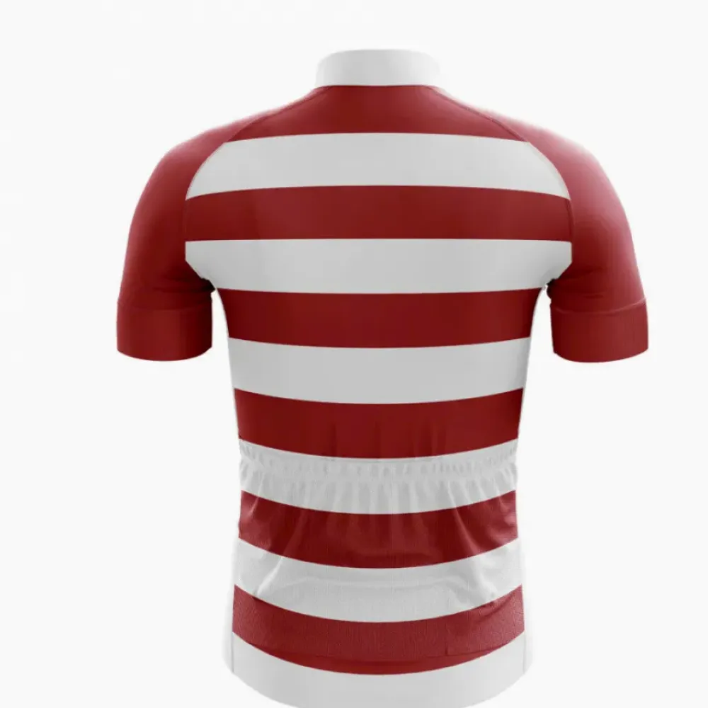 Granada Cycling Jersey Striped Maroon/White