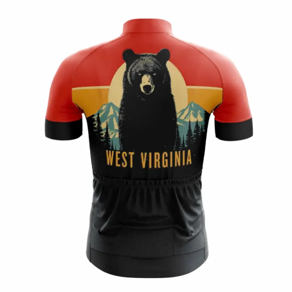 West Virginia Bold Red Bear Cycling Jersey