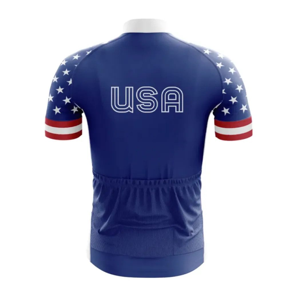 USA Retro Cycling Jersey Navy/Red/White