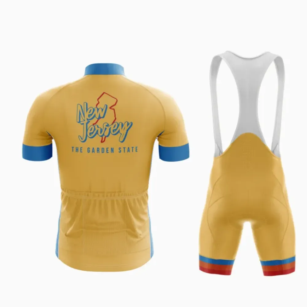 New Jersey State Cycling Jersey & Bibs Gold/Blue/Burgundy