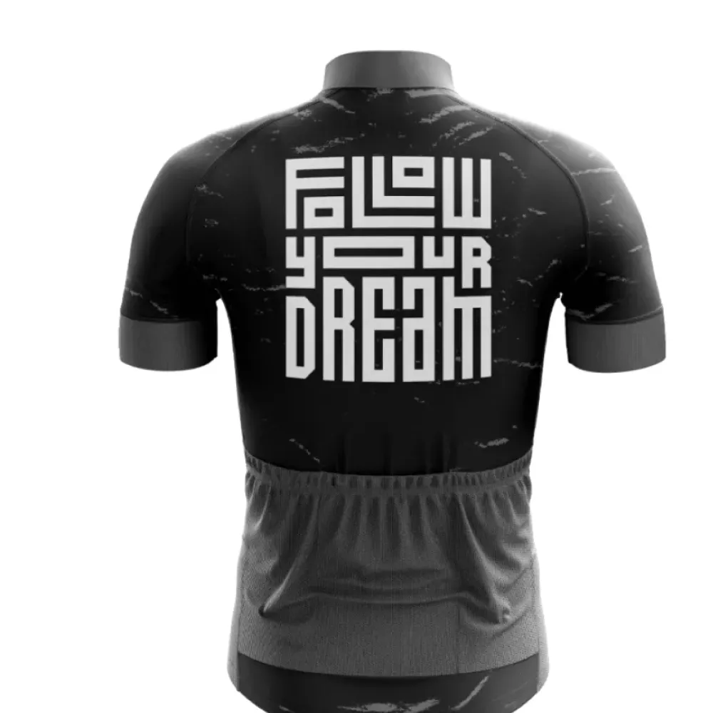 Follow Your Dream Marbled Cycling Jersey Black/White