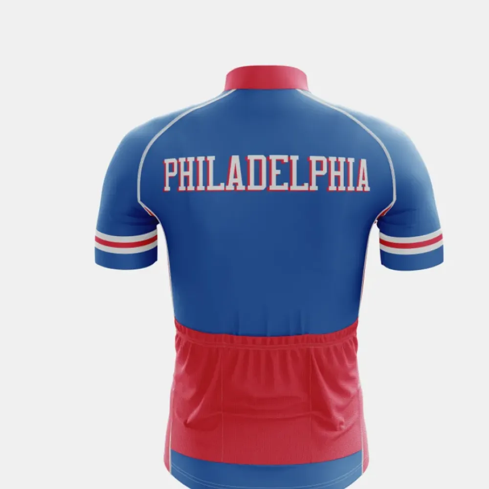 Philadelphia Cycling Jersey Zipper Blue/Red/White