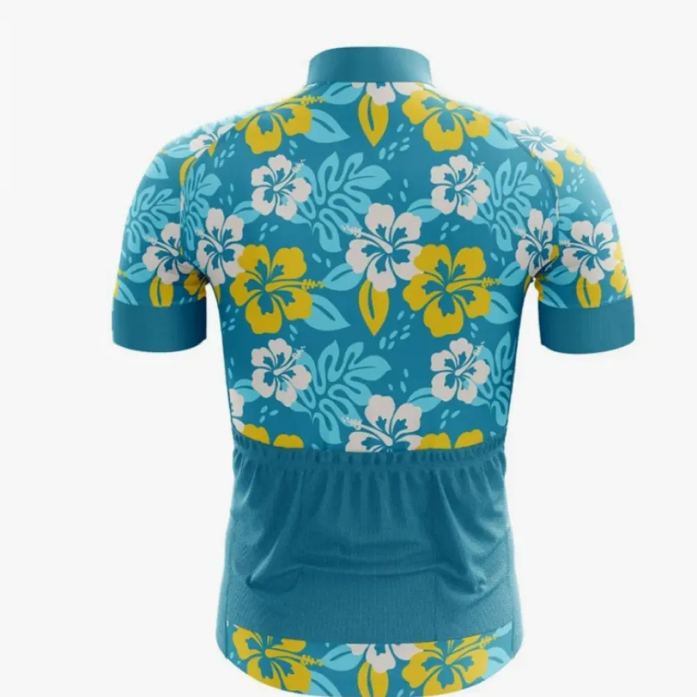 Kona Cruiser Cycling Jersey Floral Teal/Yellow/White