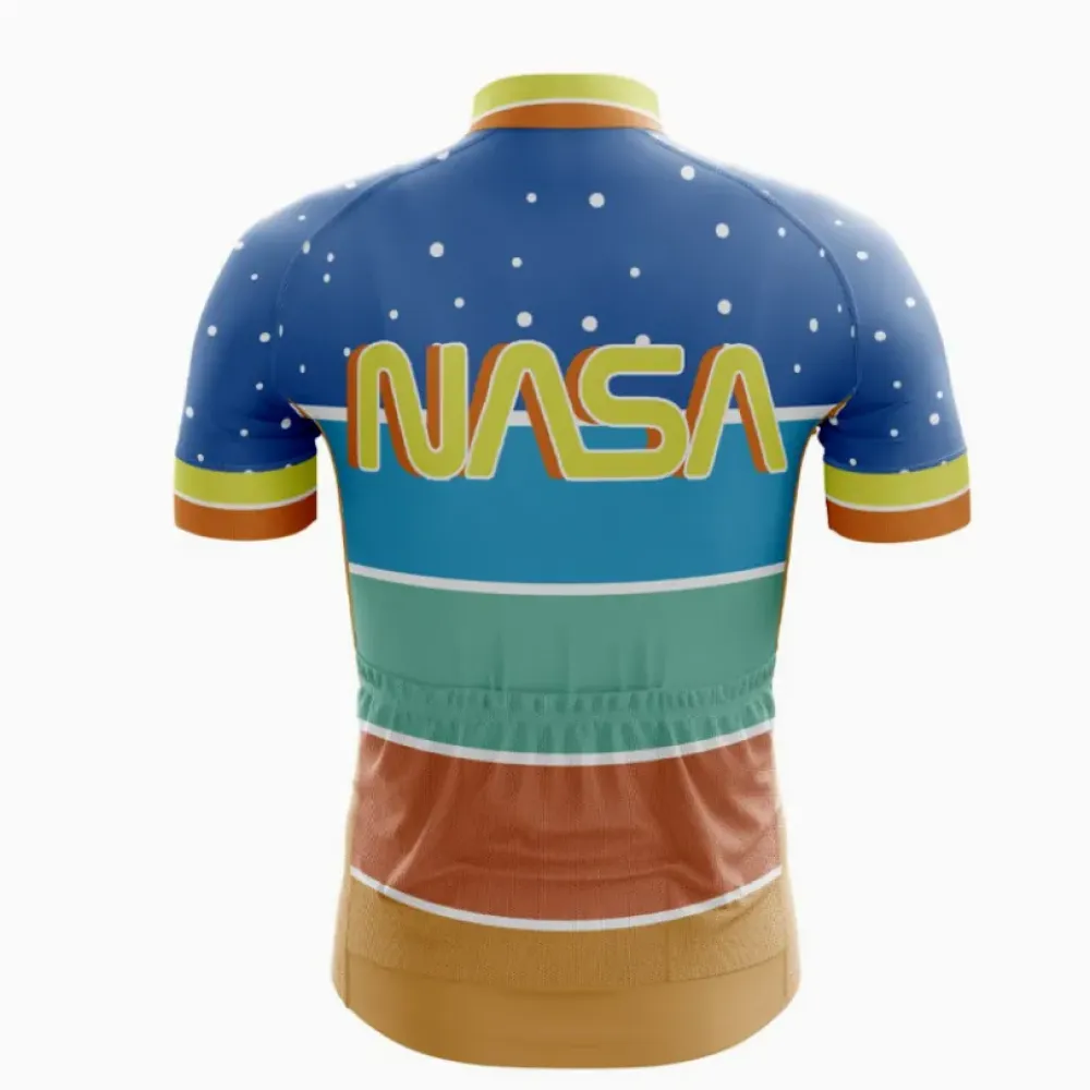 NASA Retro Cycling Jersey Blue/Gold/Teal