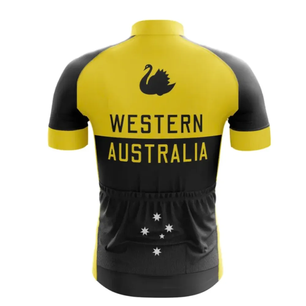 Western Australia Cycling Jersey Swan Logo Yellow/Black