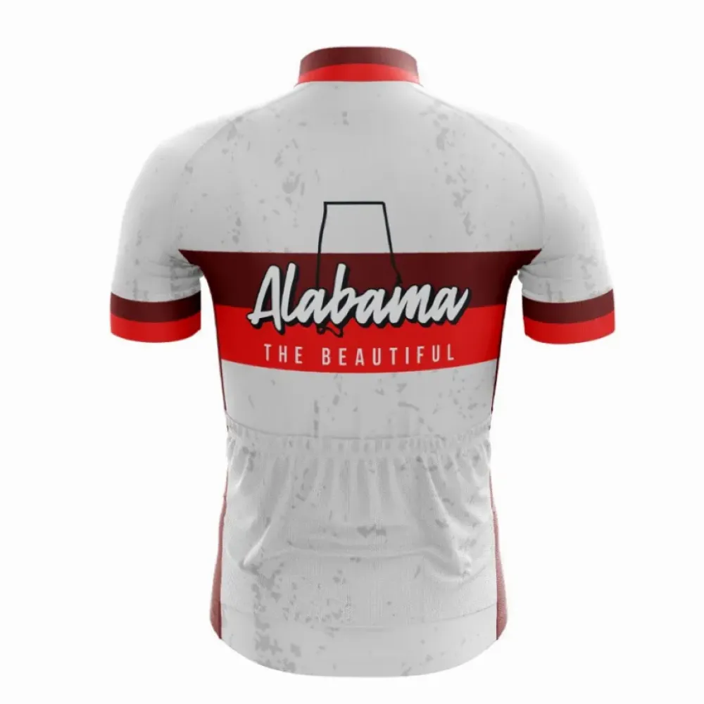 Alabama Cycling Jersey White/Red/Grey