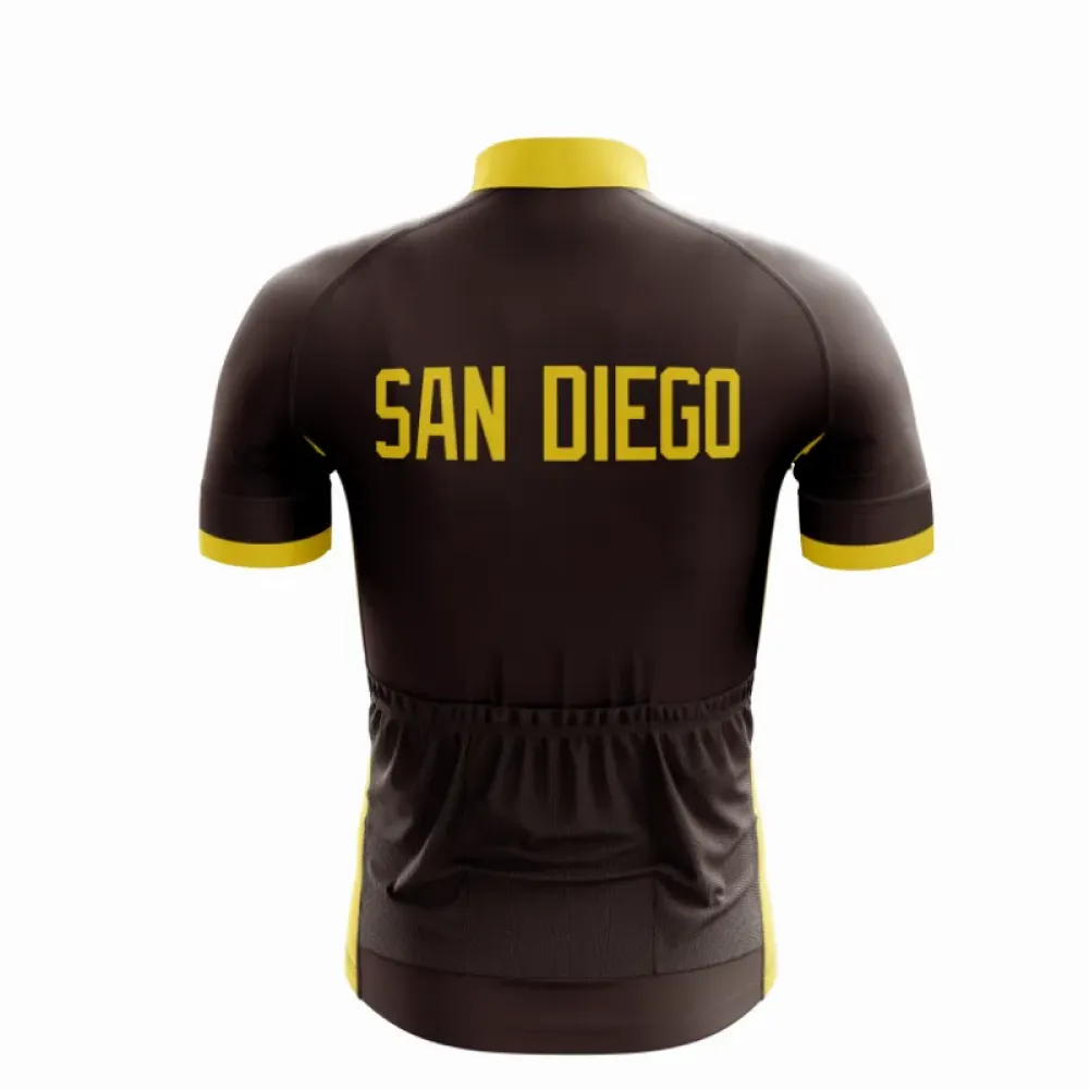 San Diego Cycling Jersey Zipper Brown/Yellow