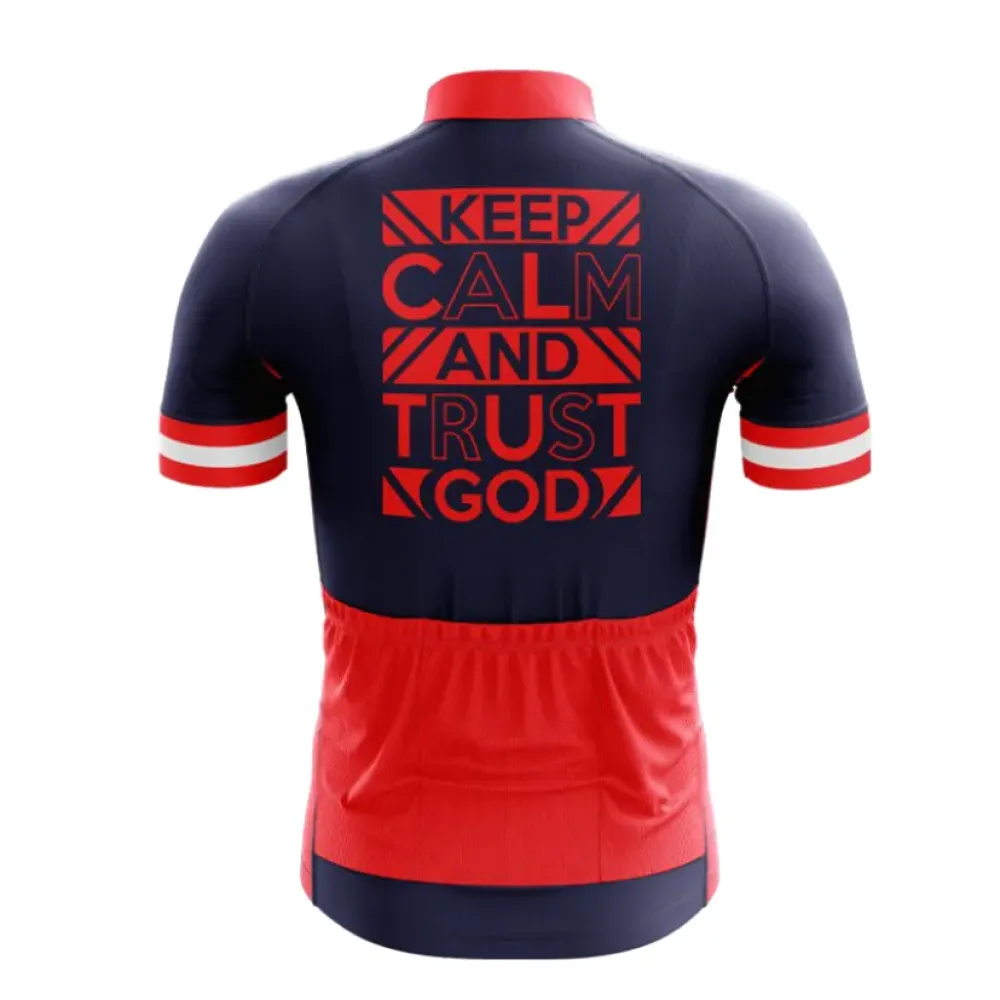 Cycling Jersey Bold Red Lettering Navy/Red/White