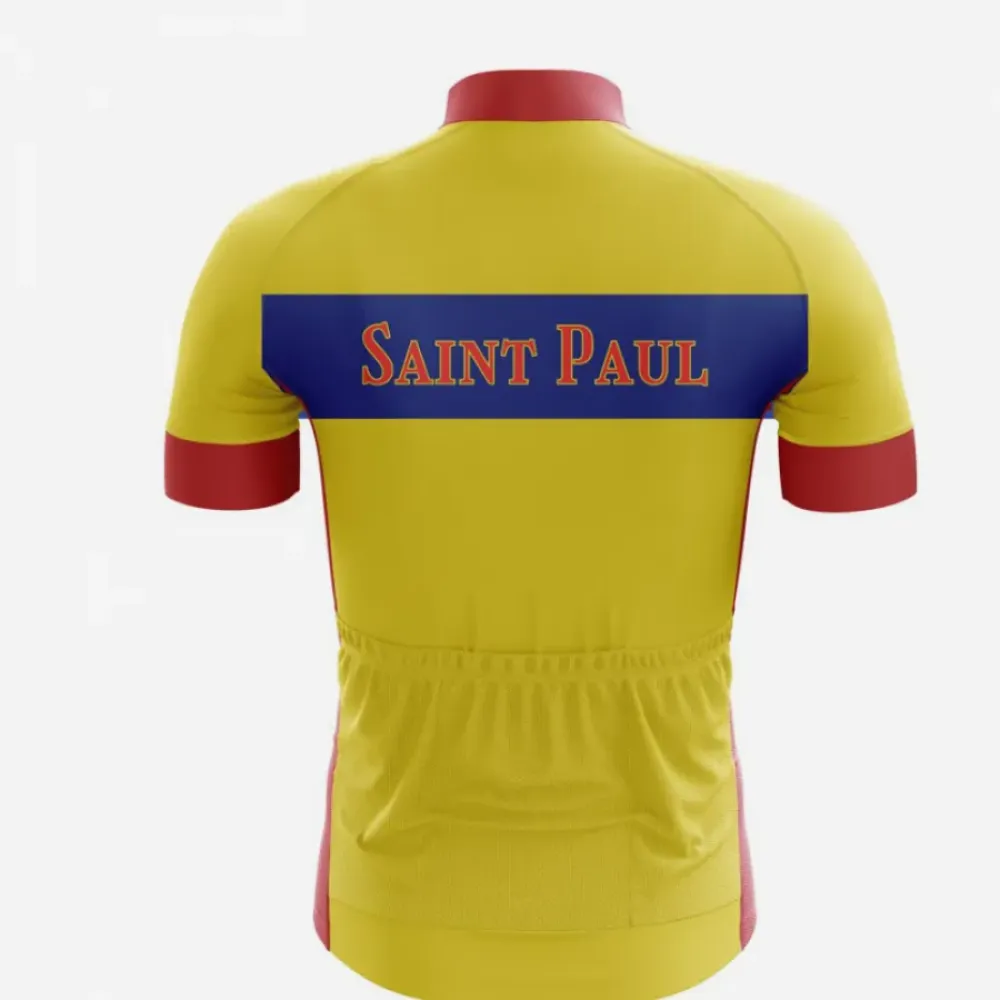 Saint Paul Cycling Jersey Bold Design Yellow/Blue/Burgundy