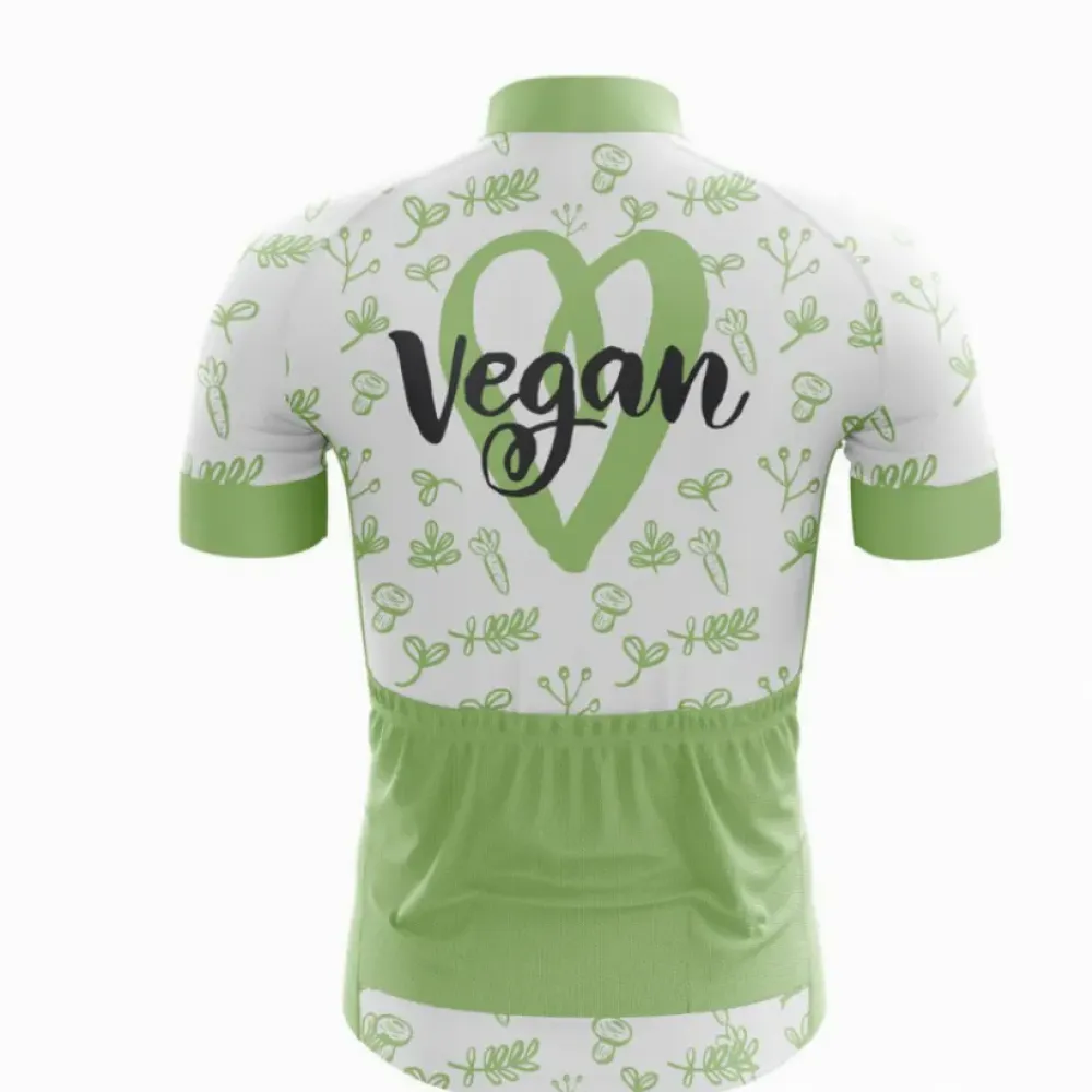 Vegan Heart Pretzel Cycling Jersey White/Green