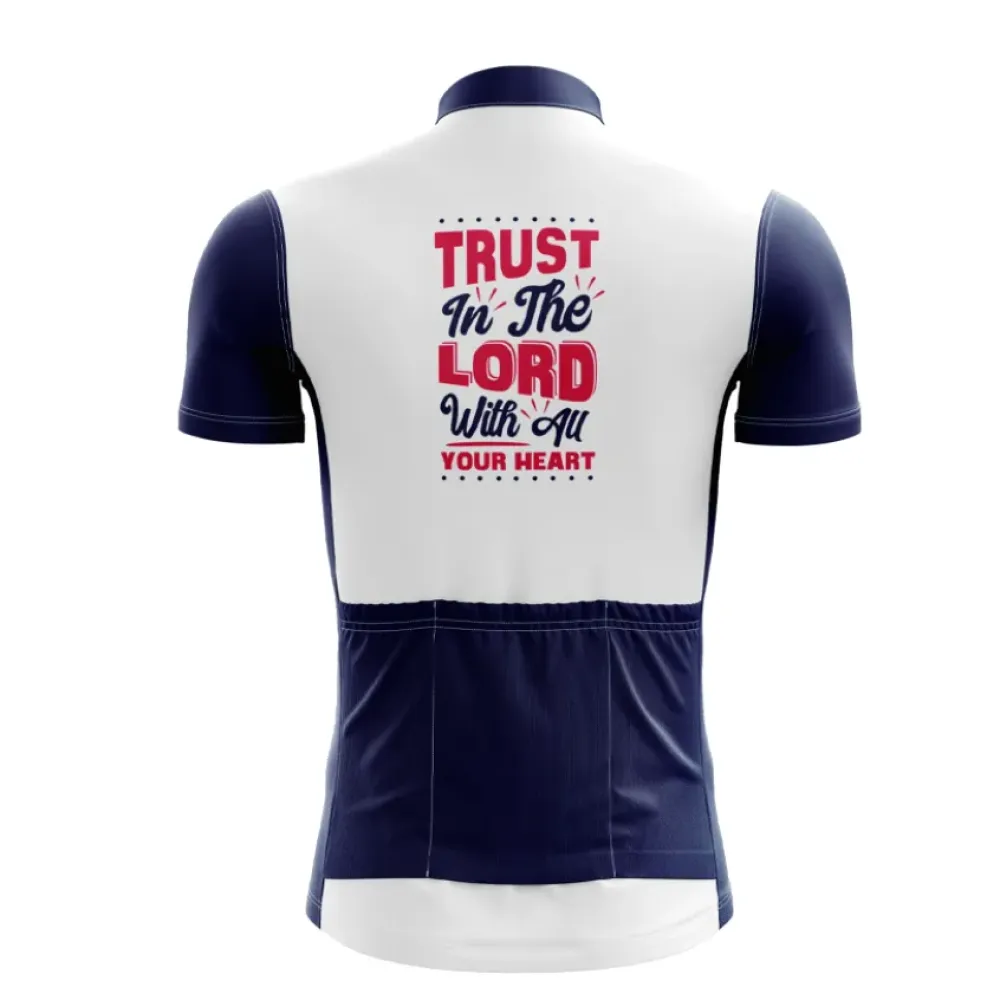 Trust In The Lord Cycling Jersey White/Navy/Red