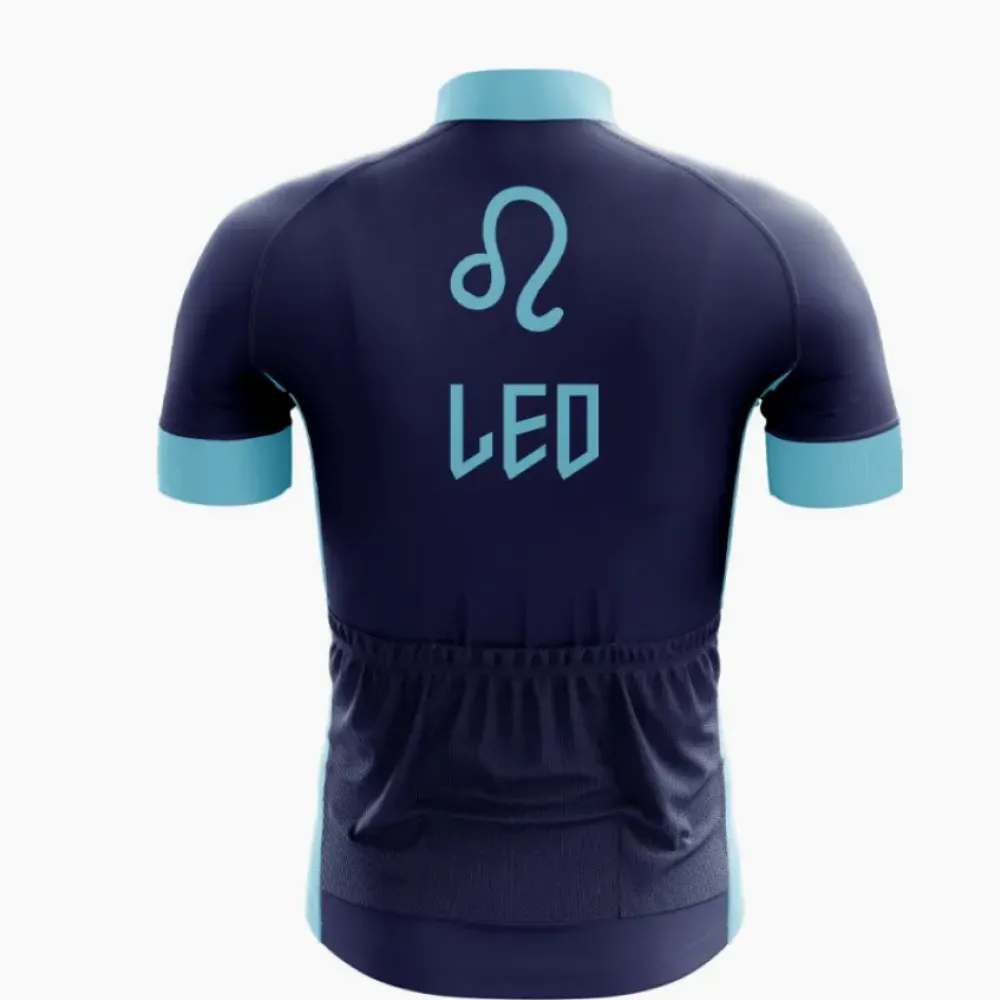 Leo Cycling Jersey Navy/Light Blue