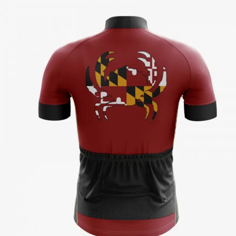 Maryland Crab Cycling Jersey Maroon/Black/Grey