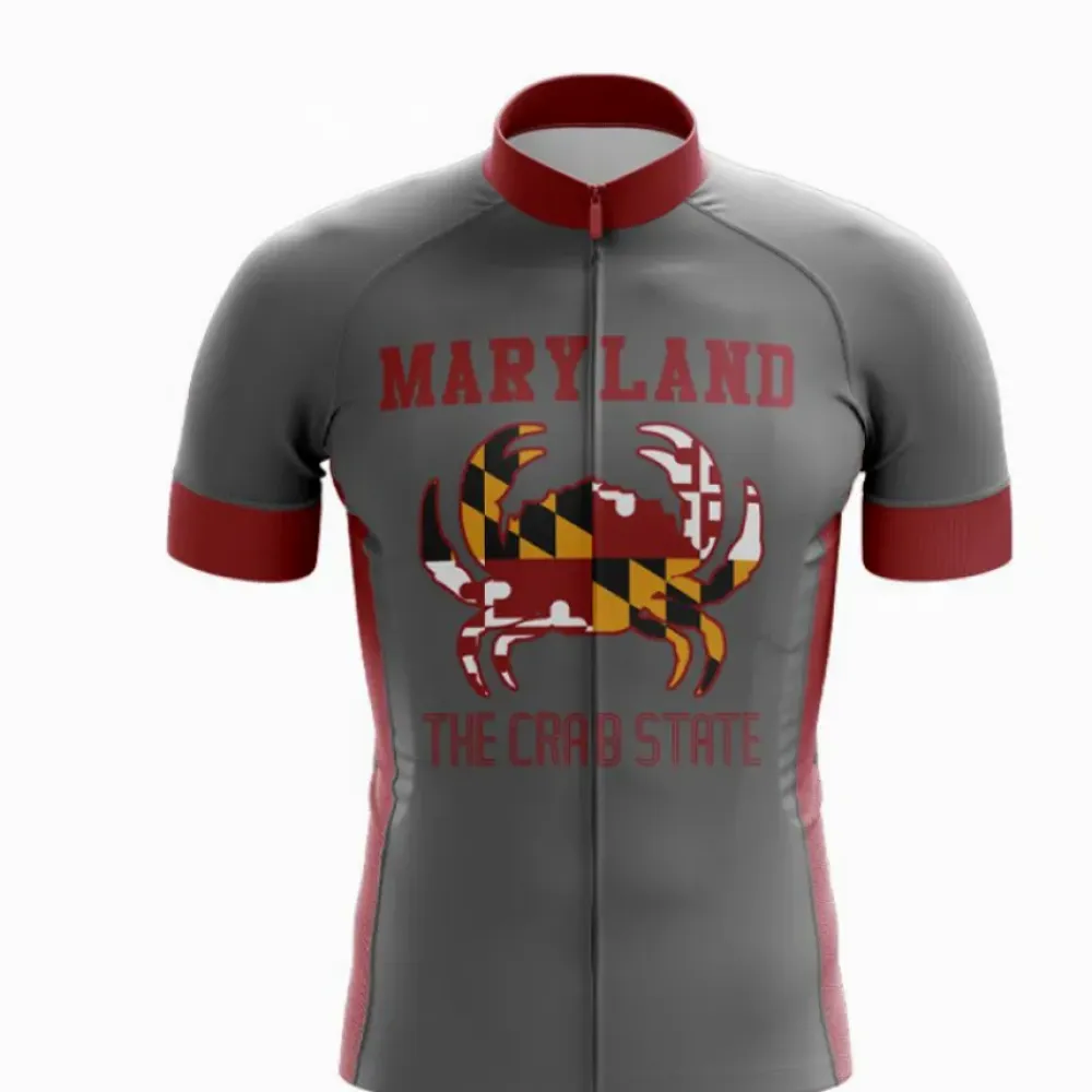 Maryland Crab Cycling Jersey Maroon/Black/Grey