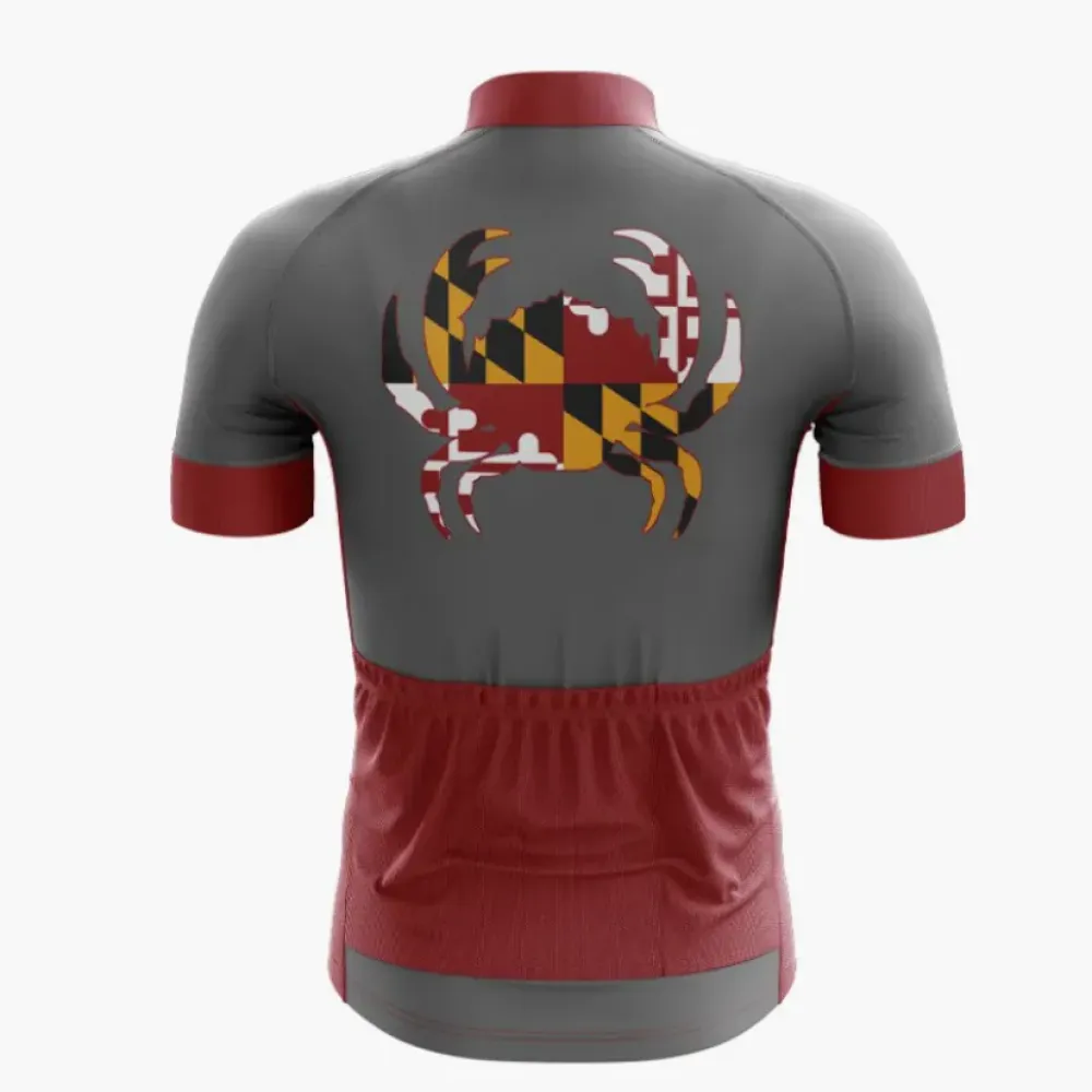 Maryland Crab Cycling Jersey Maroon/Black/Grey