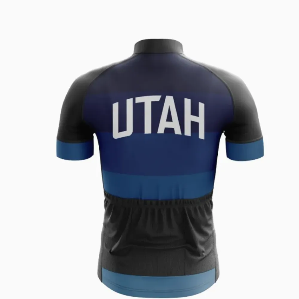 Utah-Inspired Cycling Jersey Blue/Black
