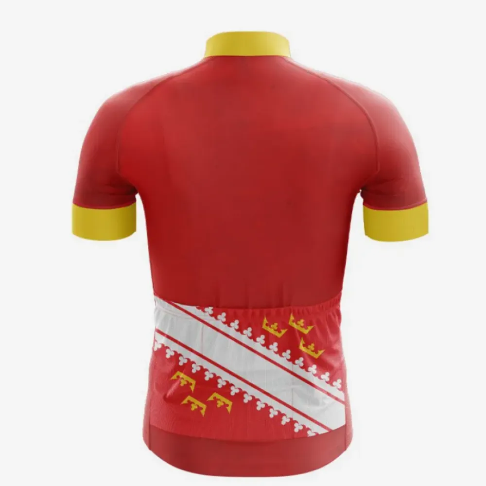 Alsace Gold Crowned Cycling Jersey Red/Yellow