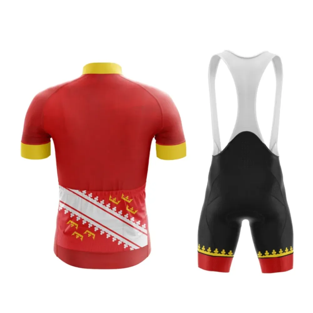 Alsace Gold Crowned Cycling Jersey Red/Yellow