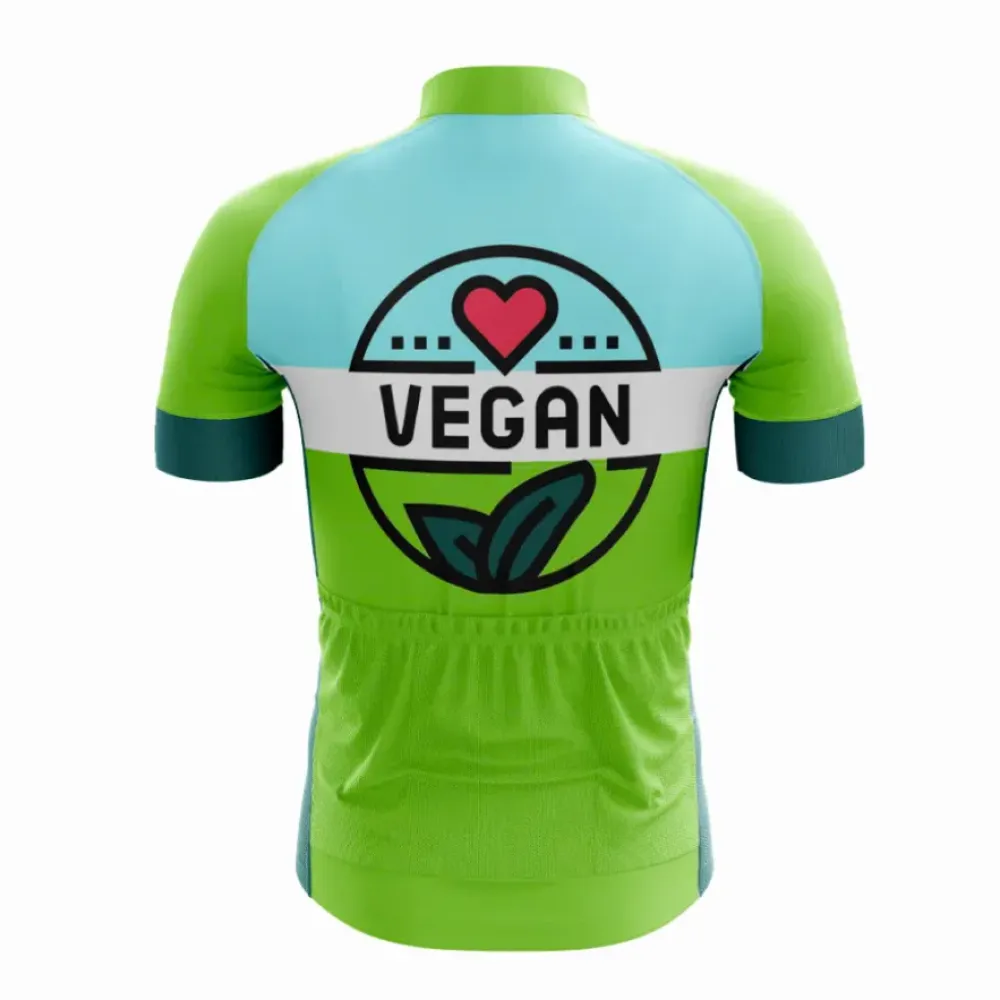 Vegan Cycling Jersey Heart/Green/Blue