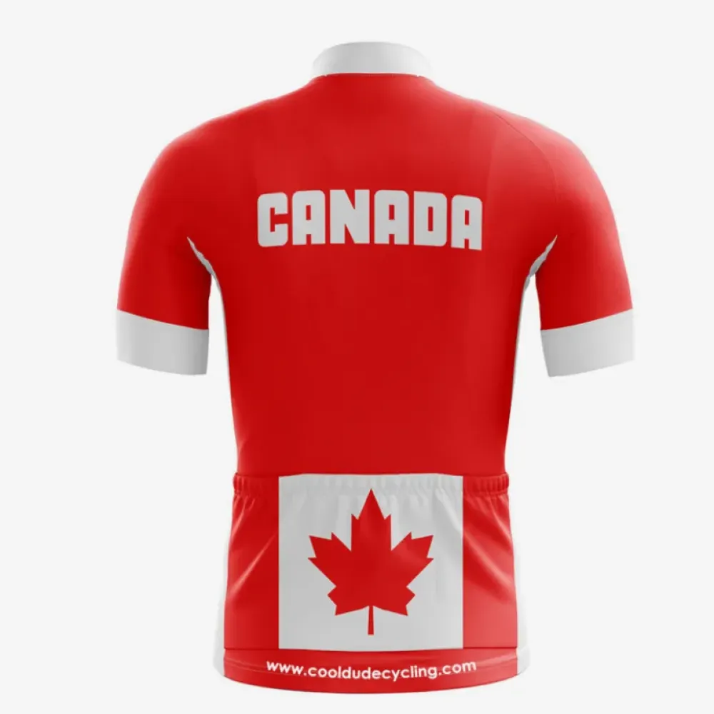 Canada Cycling Jersey Red/White Stripe