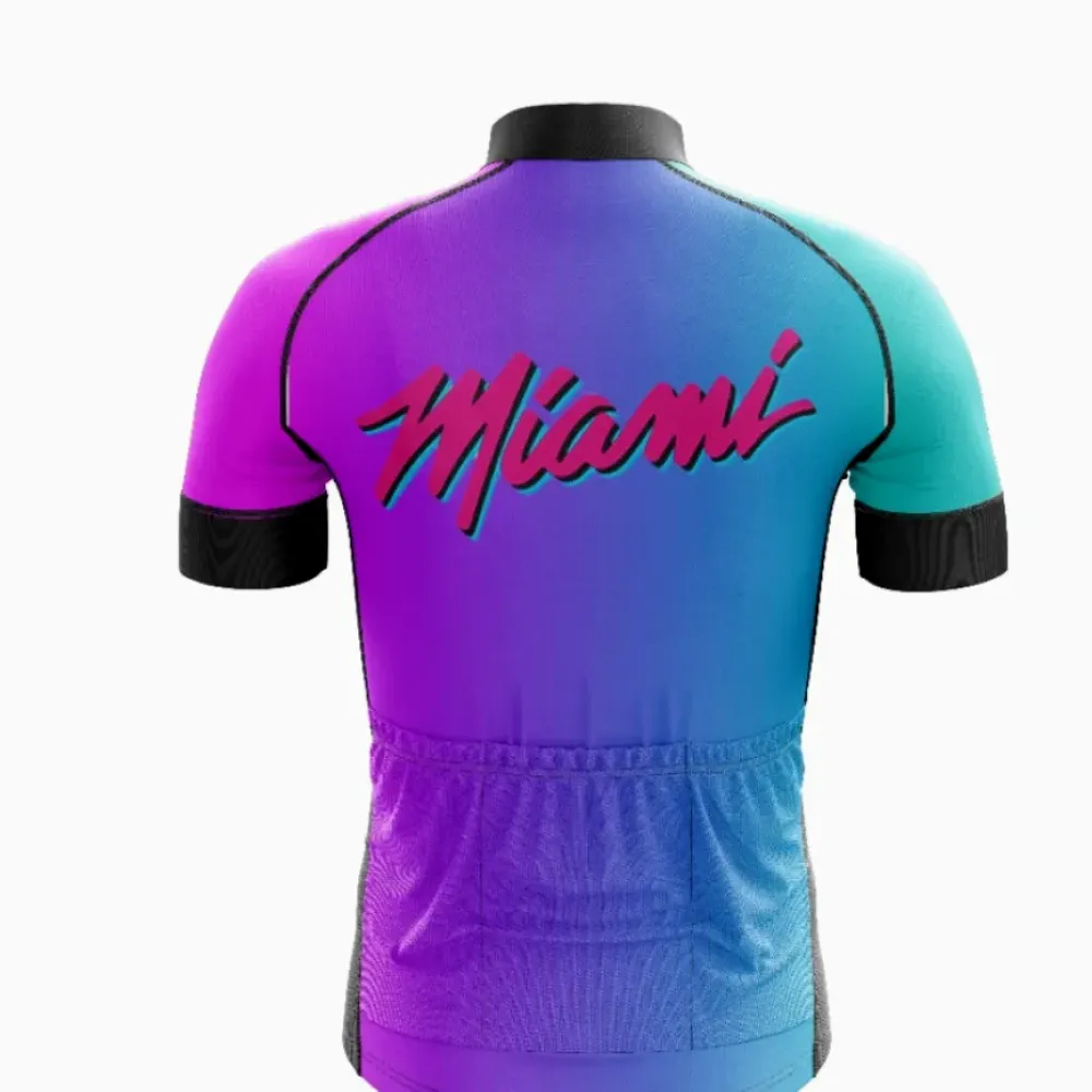 Miami Cycling Jersey Gradient Purple/Teal