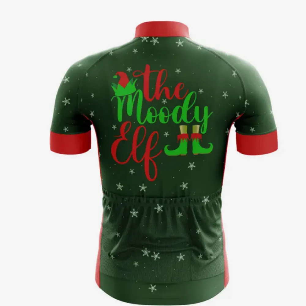 Moody Elf Cycling Jersey Green/Red/Snowflake