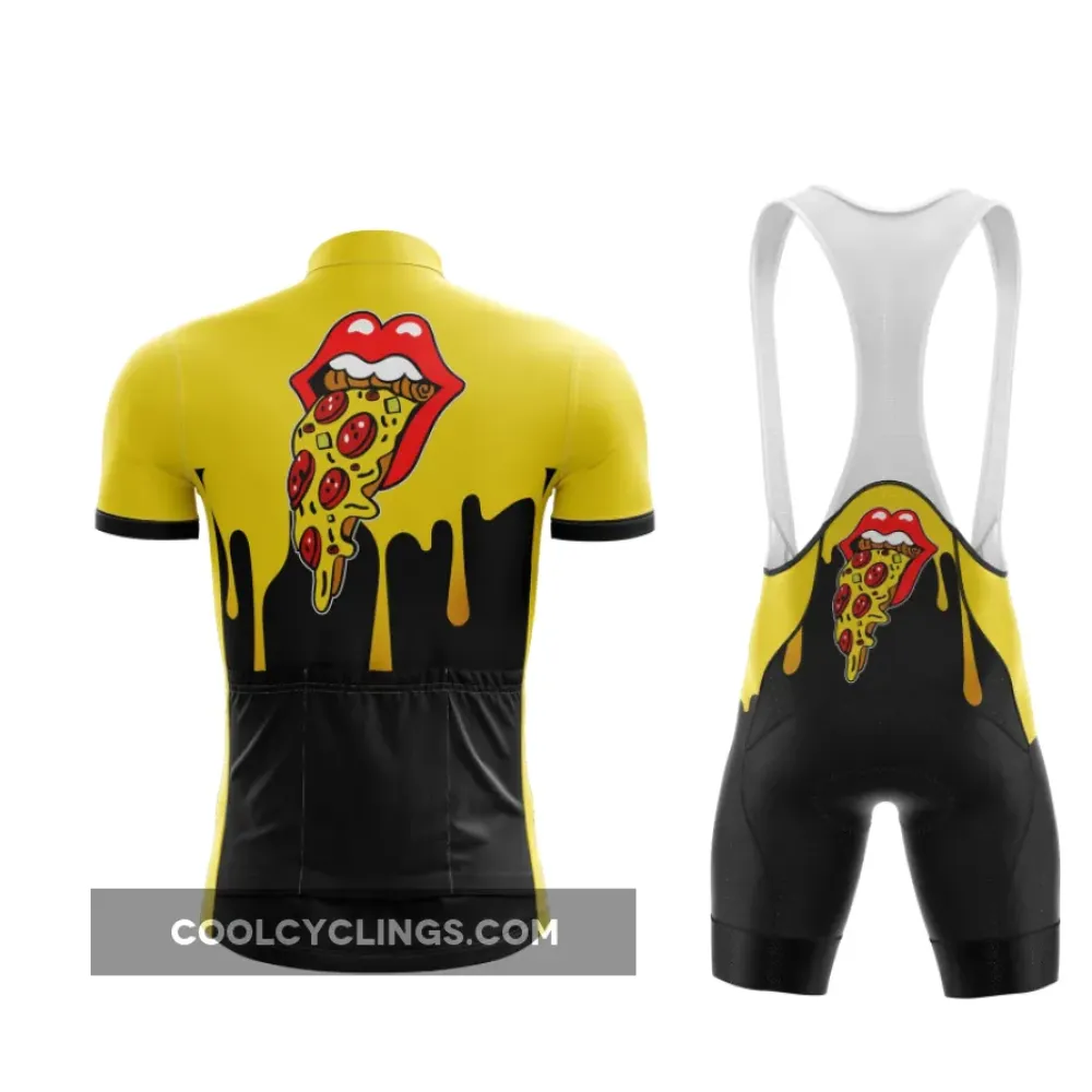 Chicago Pizza Hot Lip Cycling Jersey & Shorts Yellow/Black/Gold