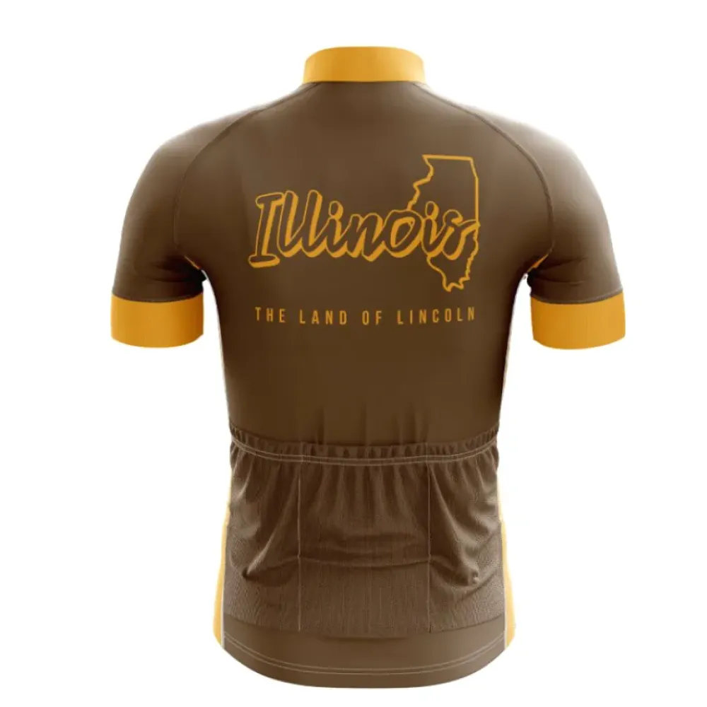 Illinois Cycling Jersey Mustard/Gold/Red