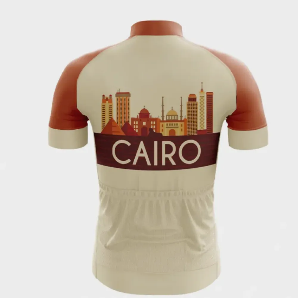 Cairo Cycling Jersey Desert Cityscape Beige/Brown