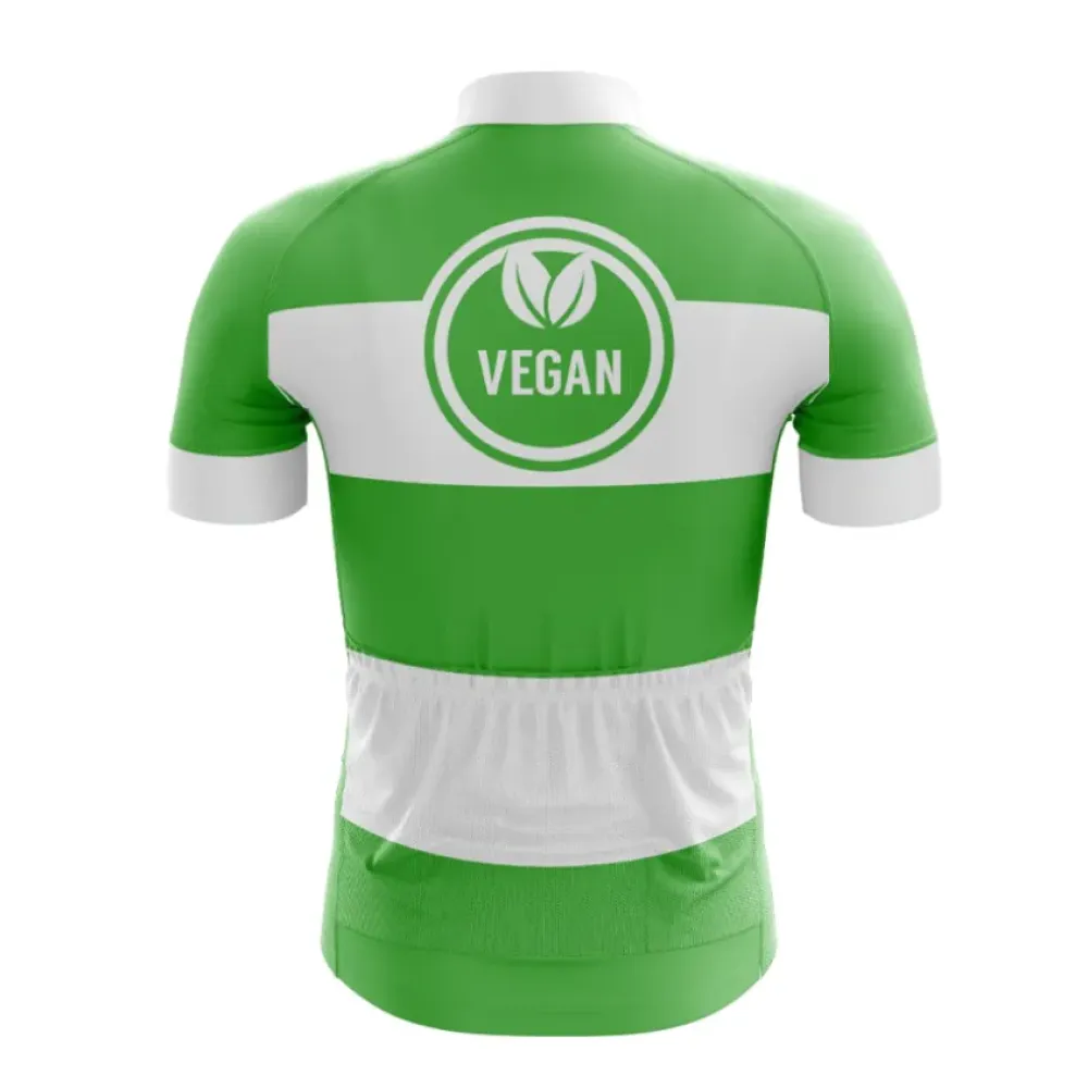 Vegan Cycling Jersey Green/White