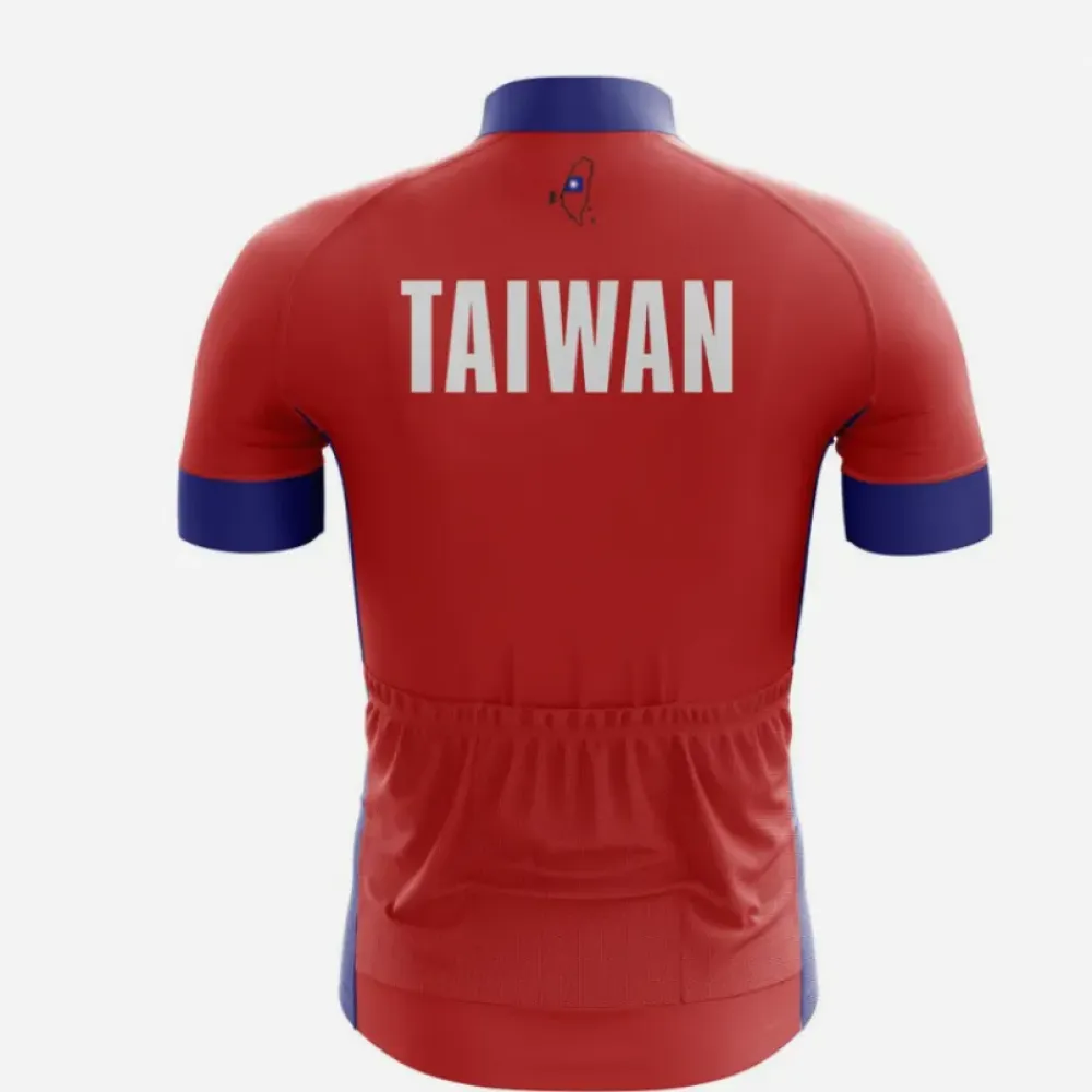 Taiwan Cycling Jersey Red/Blue/Striped
